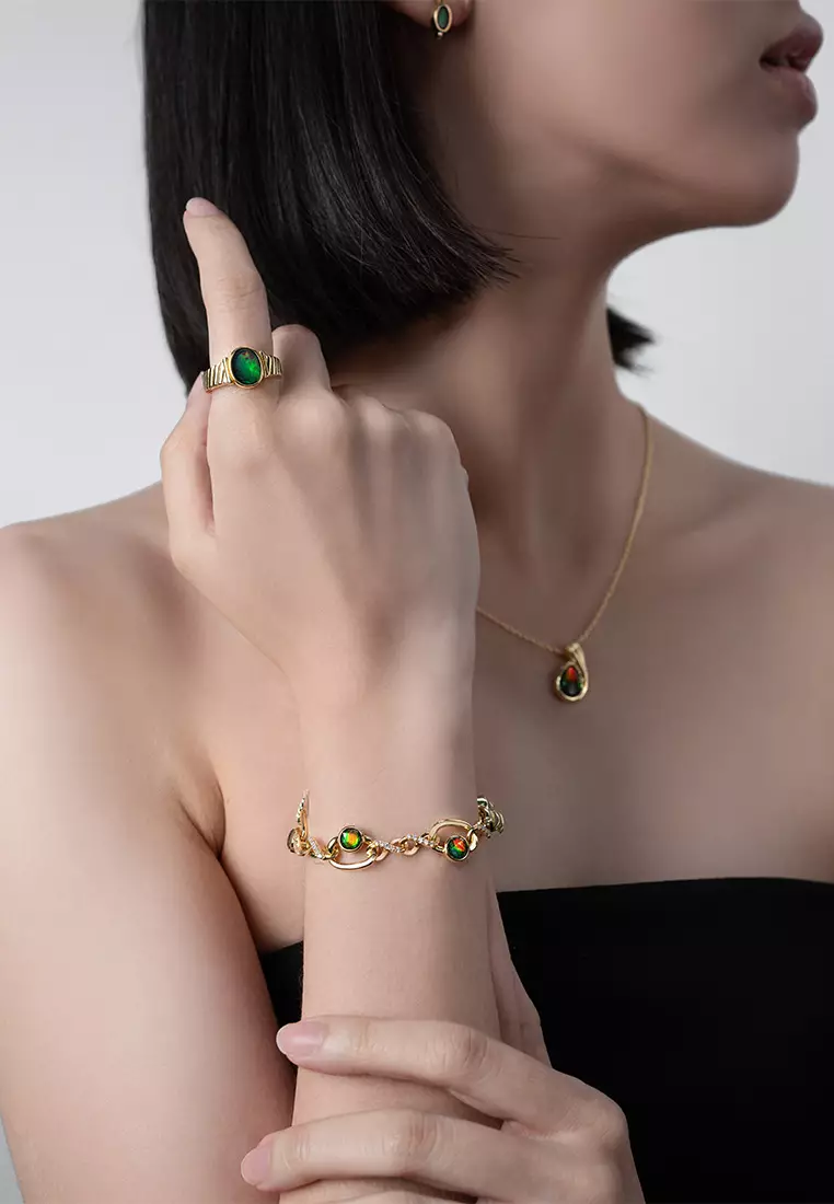 Everglow Double Helix Ammolite Bracelet