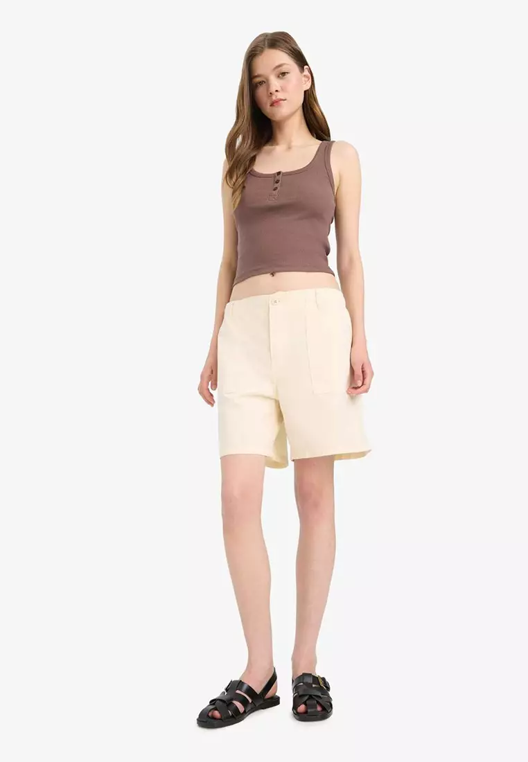 Coool Normal Waist Short Leg Gabardine Shorts F3318Ax25Sm