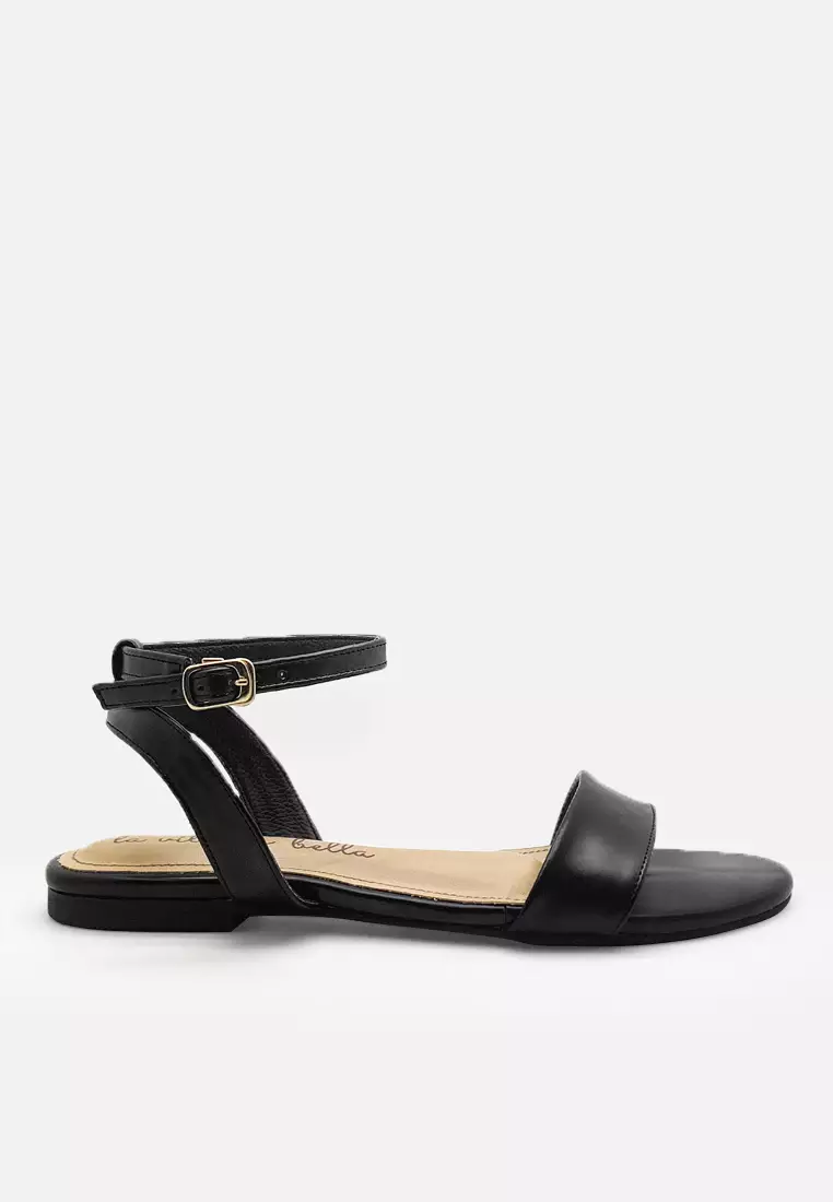 Molly Ankle Strap Sandal Flat Wanita Vegan Leather
