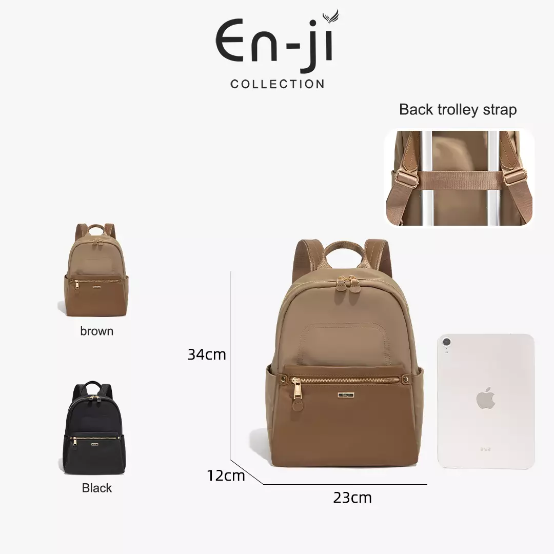 En-ji Mirea Backpack Wanita Warna Khaki