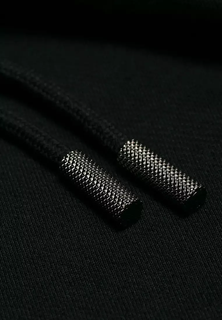 Graphic Print Hoodie in Black