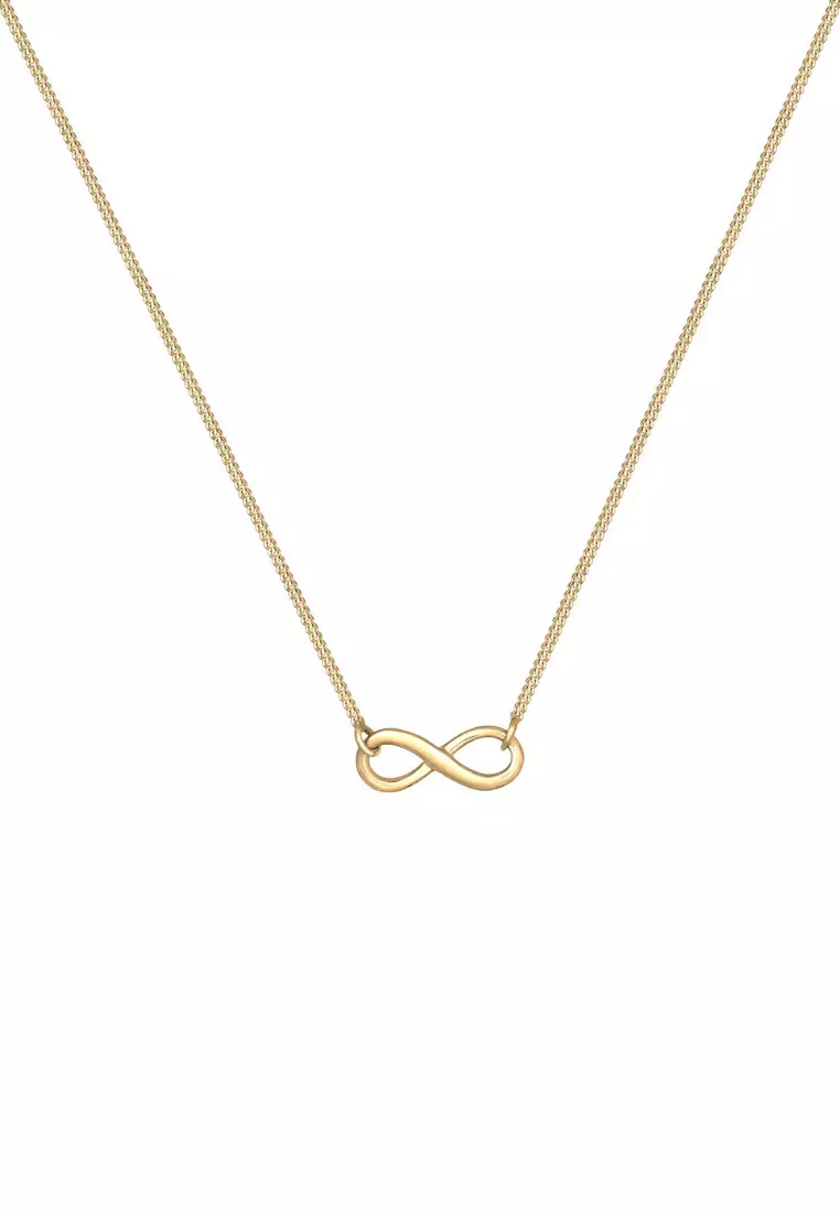 Kalung Perhiasan Perak 925 Wanita Infinity Eternity Symbol Gold Plated