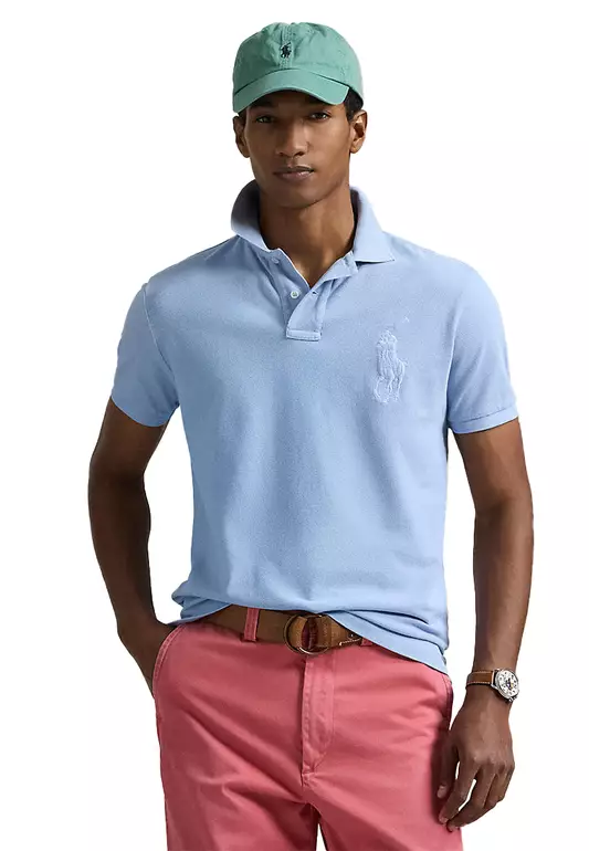 Custom Slim Fit Big Pony Mesh Polo Shirt