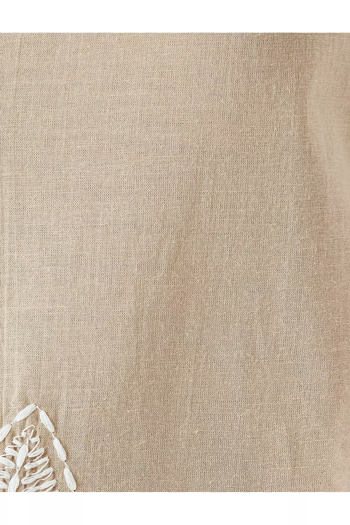 Cotton Floral Embroidered Detailed Shirt Collar Long Oversize Tunic
