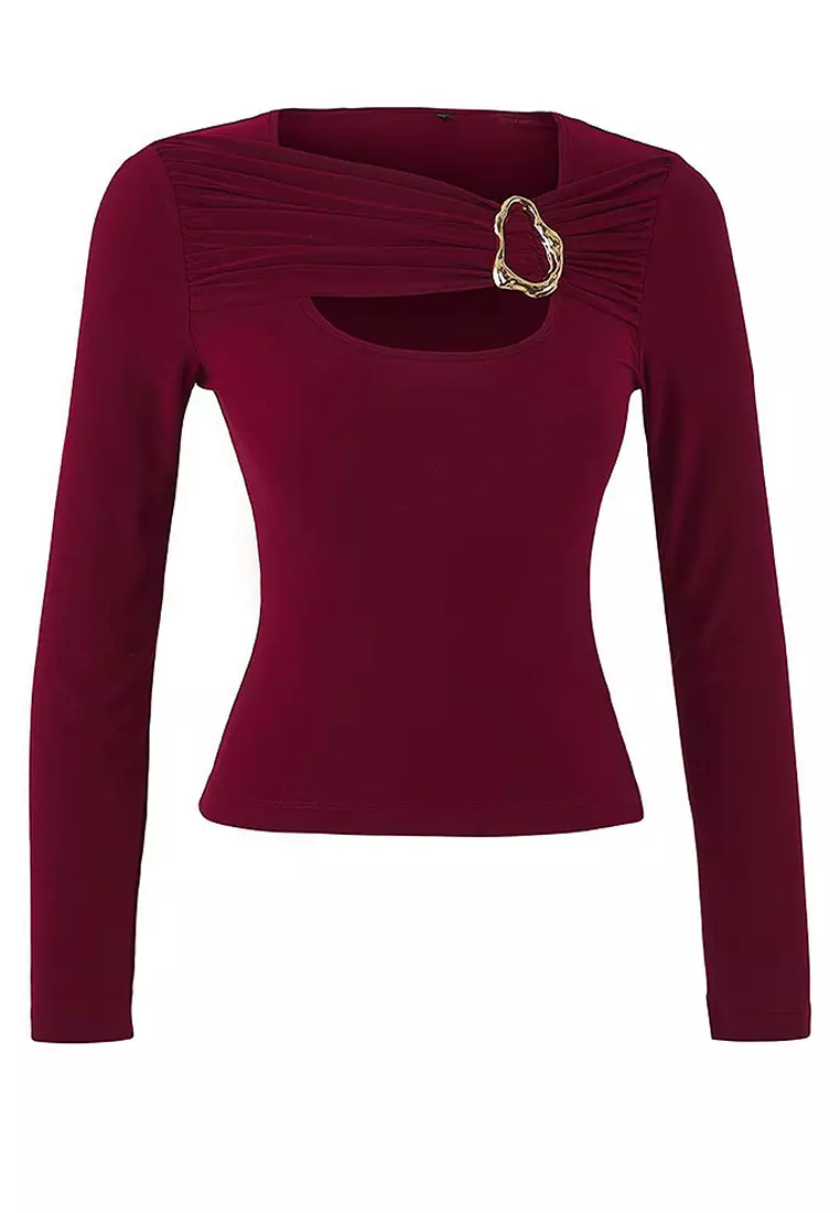 Accessory and Cut Out Detailed Blouse