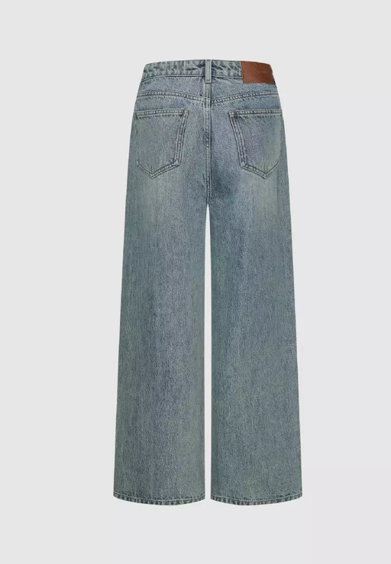 ESPRIT - High-rise cropped raw hem jeans at our online shop