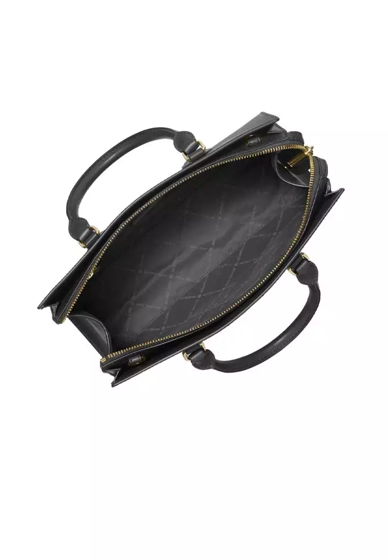 Buy Michael Kors Sheila Medium Faux Saffiano Leather Satchel Black