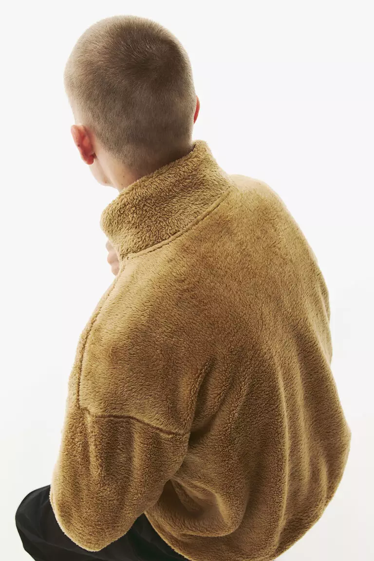 Loose Fit Zip-through teddy top