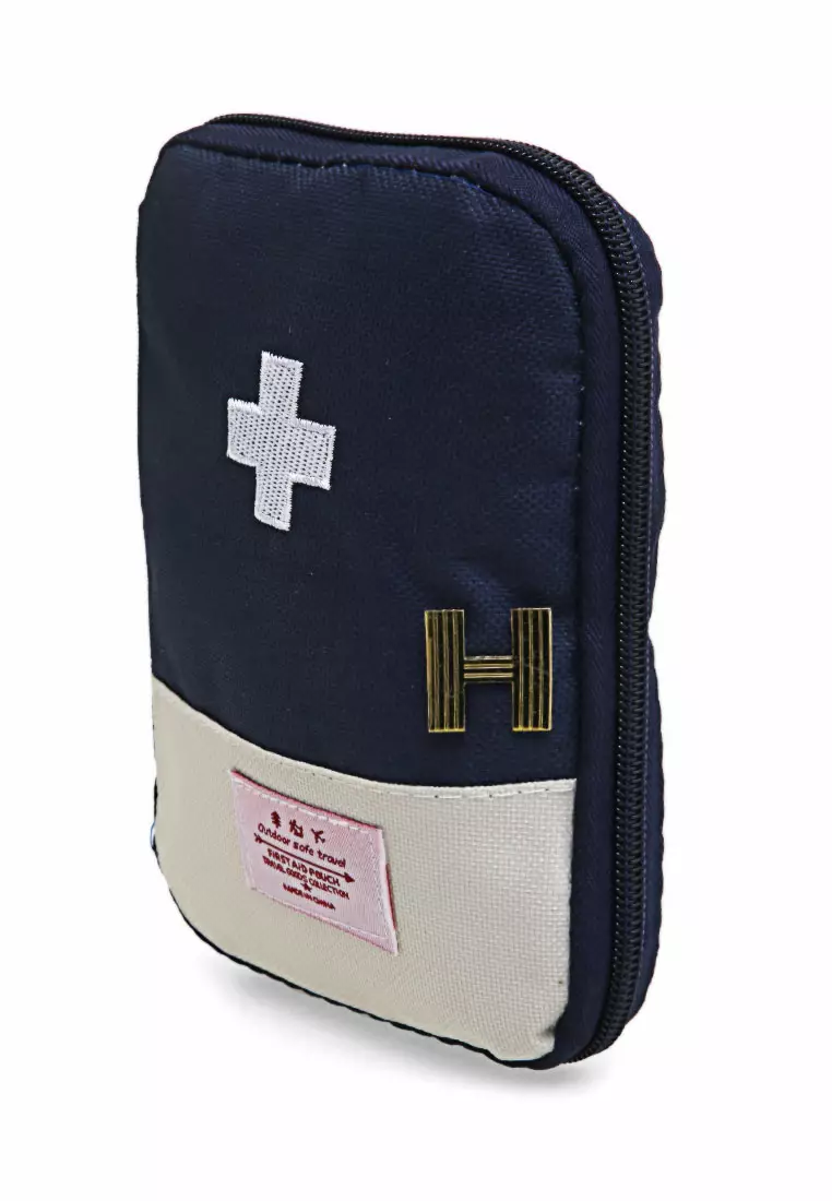 Poms Tas Mini Obat P3K Portable First Aid Case Size L Material Nylon ORIGINAL - Blue