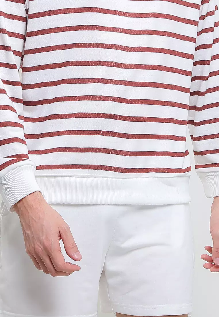 Sweater Lengan Panjang Stripe Short Pants Set