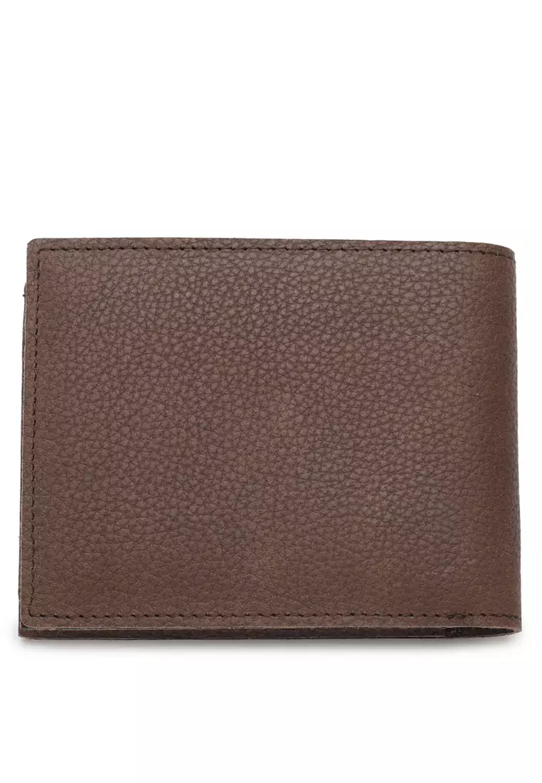 Men's RFID Genuine Leather Bi Fold Center Flap Short Wallet