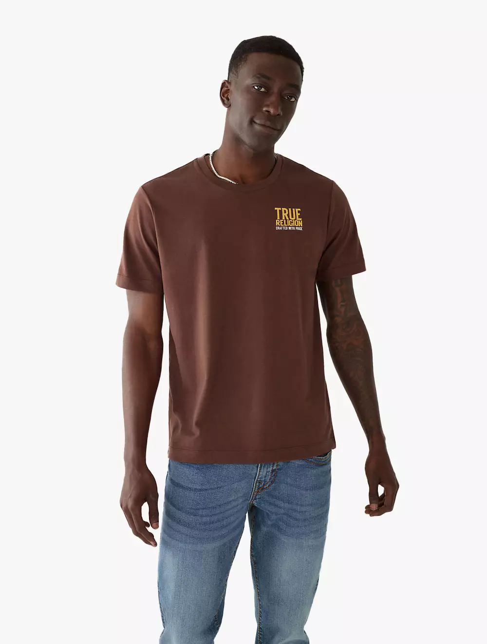 brown true religion shirt