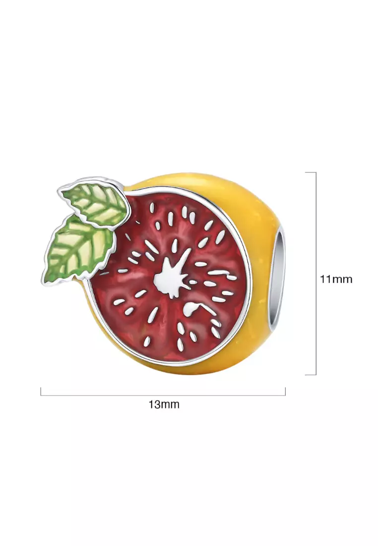 Solid 925 Sterling Silver Easy Squeezy Lemon Bead Charm