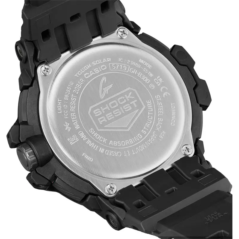 Jam Tangan Pria Casio G-Shock Gravitymaster GR-B300-1A4DR Tough Solar Digital Analog Dial Black Resin Band