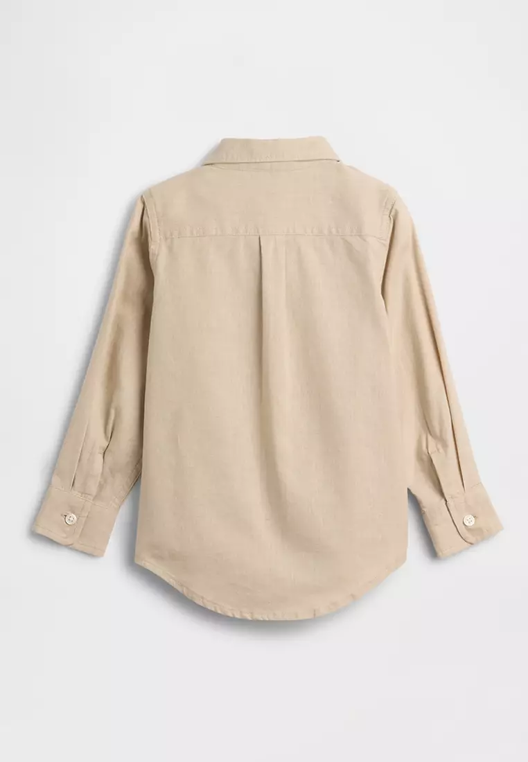 Long Sleeve Linen Mix Shirt