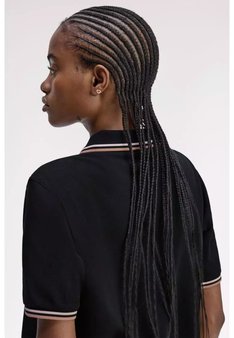 Fred Perry G3600 The Twin Tipped Fred Perry Shirt (Black / Silky Peach / Blossom)