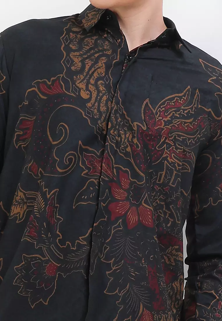 Baskoro Kemeja Batik Exclusive Premium Pria Casual Modern Lengan Panjang