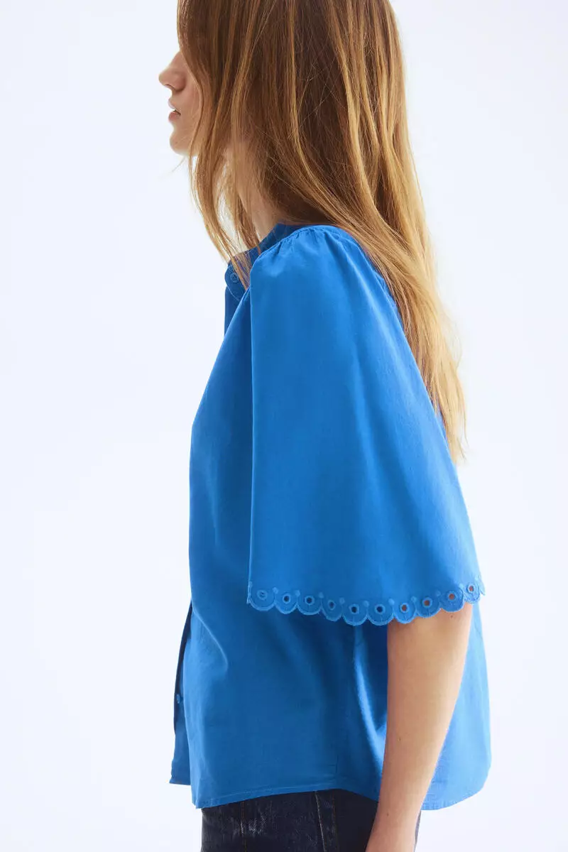 Cotton-blend blouse