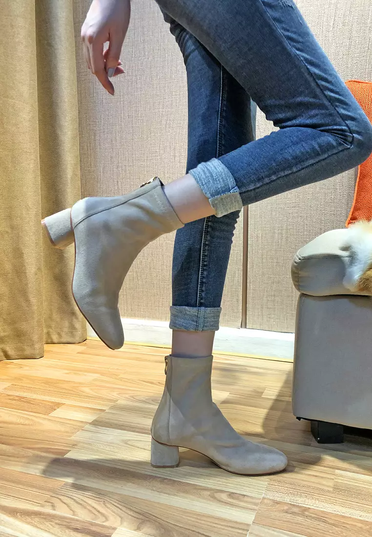Synthetic Suede Mid Ankle Boots 2150-3