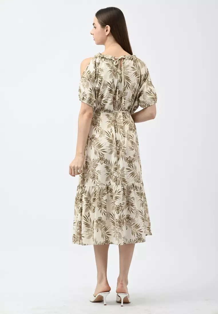 Cold Shoulder Floral Dress