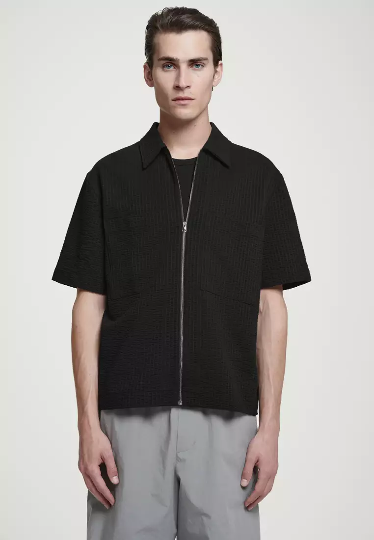 【HUECLOSET】★送料・関税込★Summer Shirt Jacket COS Seersucker Zip-Up Shirt 2025 | Buy COS Online | ZALORA
