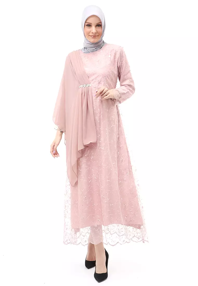 Anita Gaun Long Dress Wanita Fashionable Regular Fit