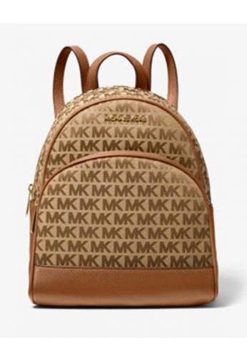 michael michael kors abbey medium logo jacquard backpack