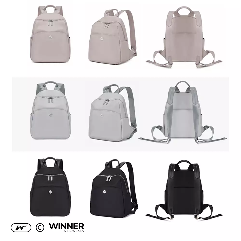 Tas Ransel Nylon Anti-Air Backpack Korean Style (T14-048-6163) - Hitam Medium