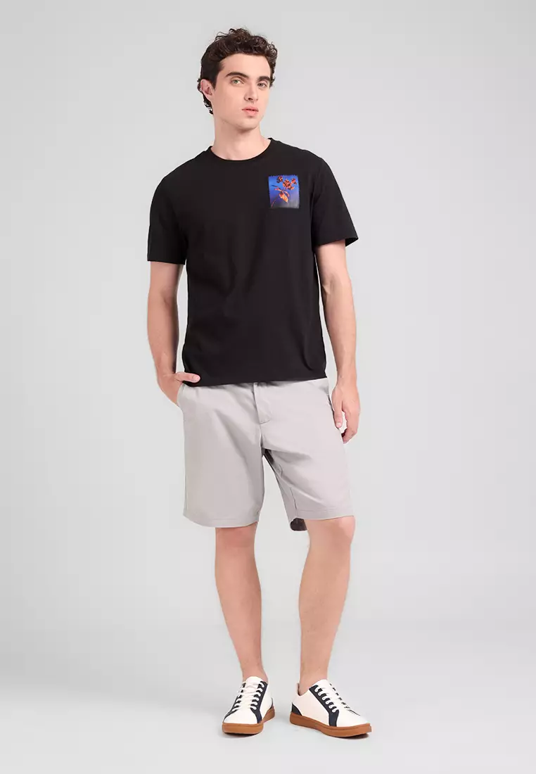 MANZONE - Kaos Lengan Pendek Pria Heat Slim Fit - Black Colour Black