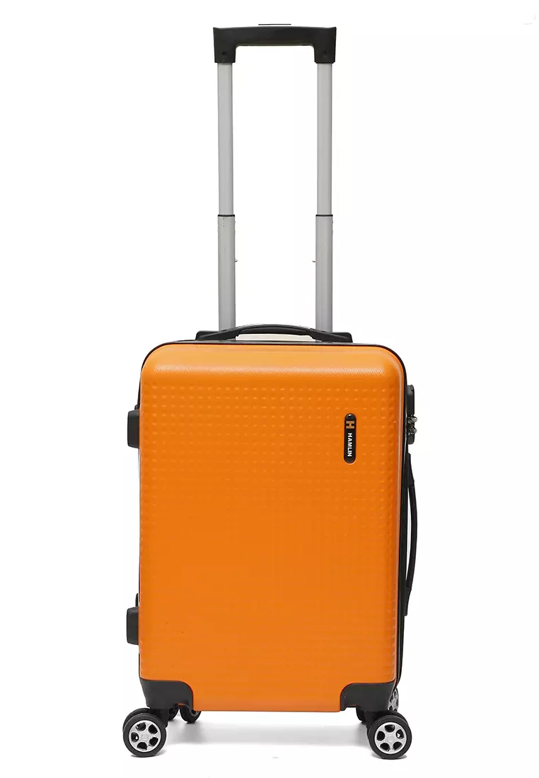 Carlton Koper Hardcase Unisex Size 20 Inch Dual Tone Color Large Compartment Suitcase Code Lock System Material ABS+PVC Coated ORIGINAL - Orange Black