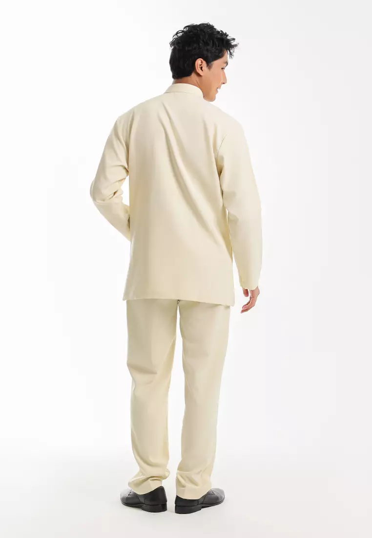 Forest x Hatta Dolmat Baju Melayu Cekak Musang Dewasa - BM23766-18Cream