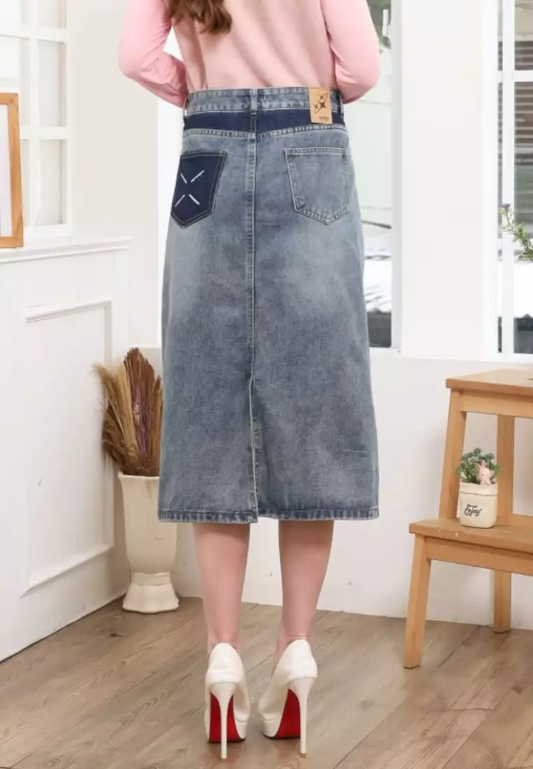 Miguela Midi Skirt in Blue