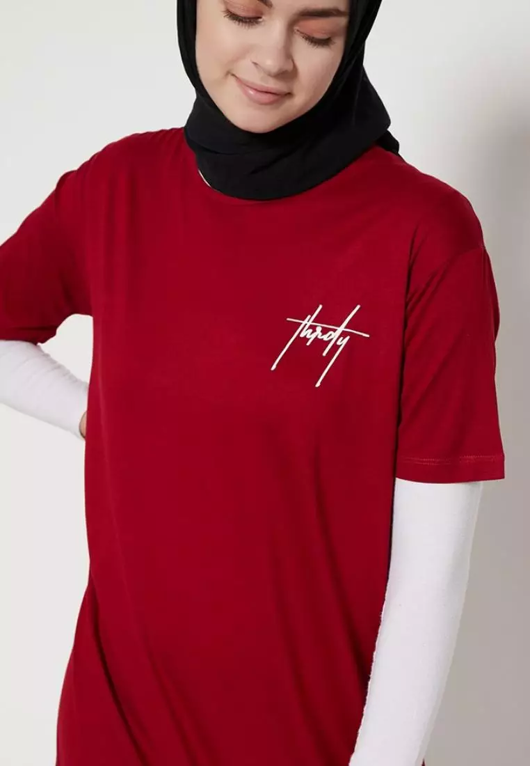 LTB58 dress kaos wanita LD thdrysign dakir mr Maroon