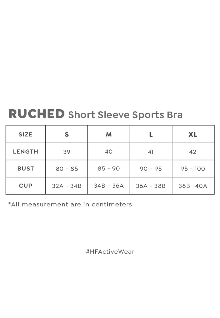 Happyfit Ruched Short Sleeve Sports Bra Baby Blue