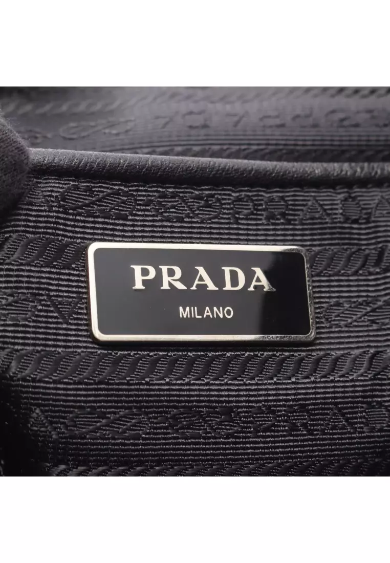 Pre-Loved Prada Backpack rucksack camouflage Nylon Saffiano leather gray green multicolor