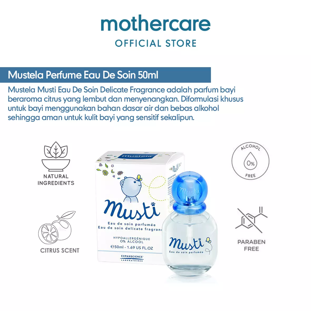 Mustela Perfume Eau De Soin 50ml