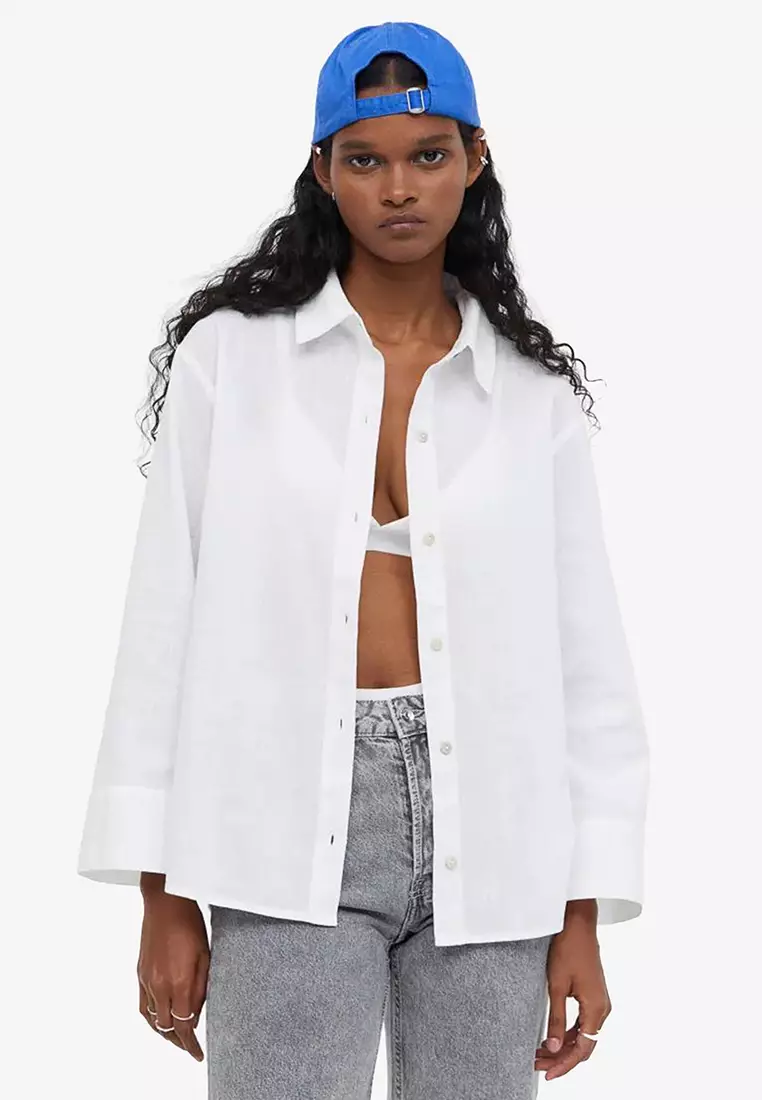 H&m button cheap up shirts