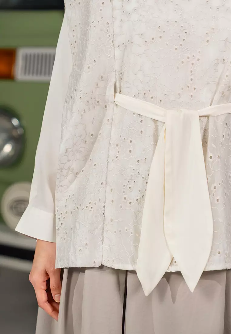 Kami Effie Paneled Top Ivory