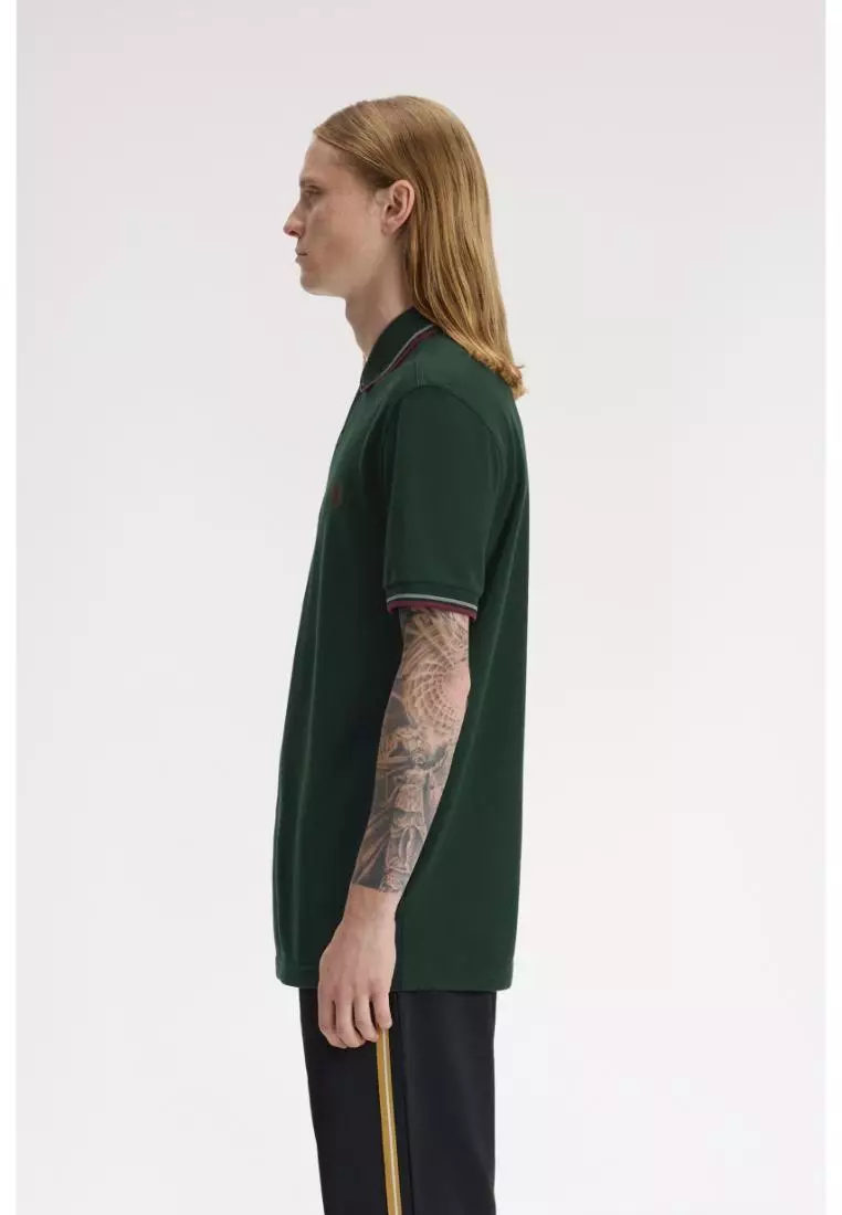 Fred Perry M3600 Twin Tipped Fred Perry Shirt (Grassroots / Stockport Blue / Oxblood)