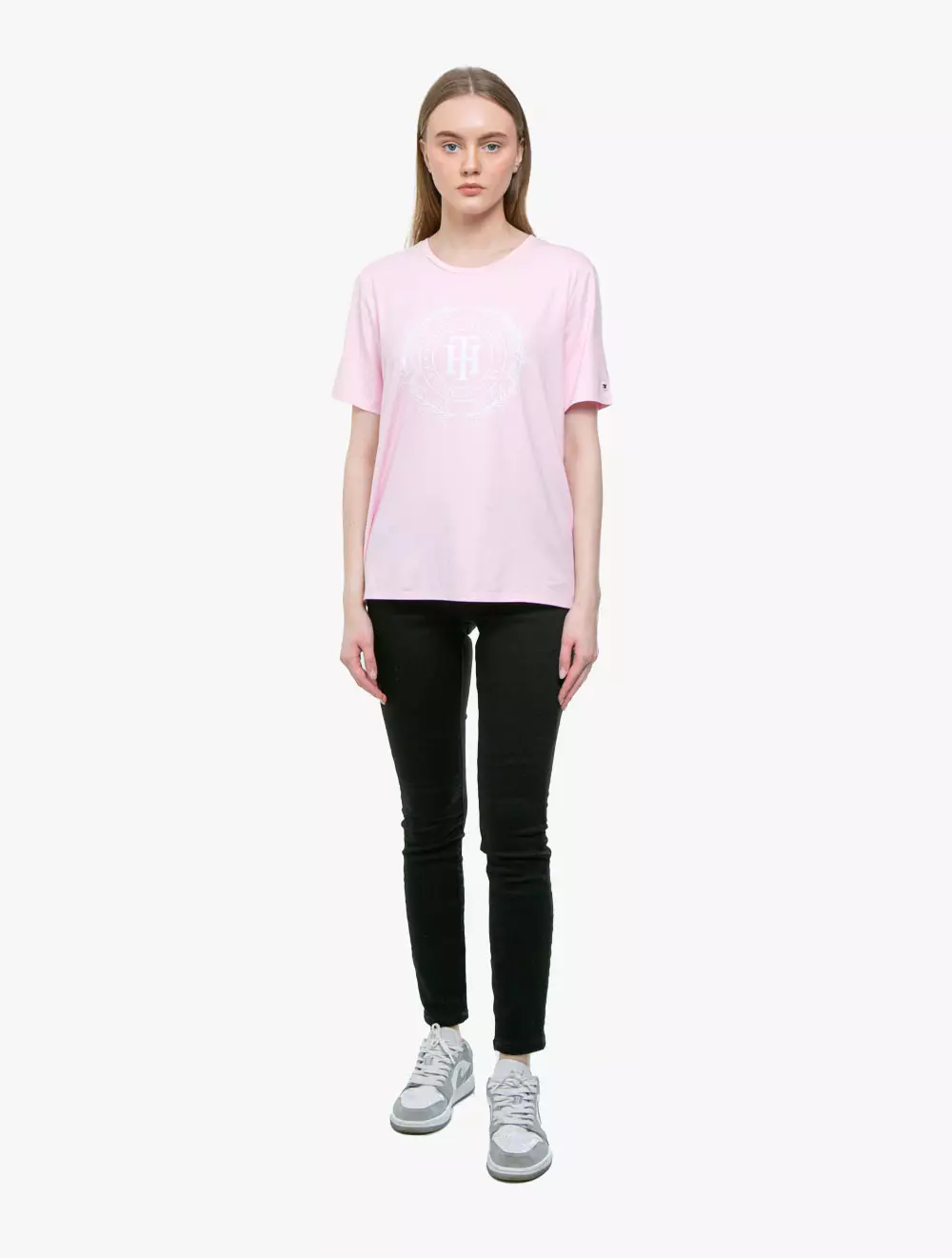 TOMMY HILFIGER - PRINTED SHIELD T-SHIRT - PASTEL PINK - pink