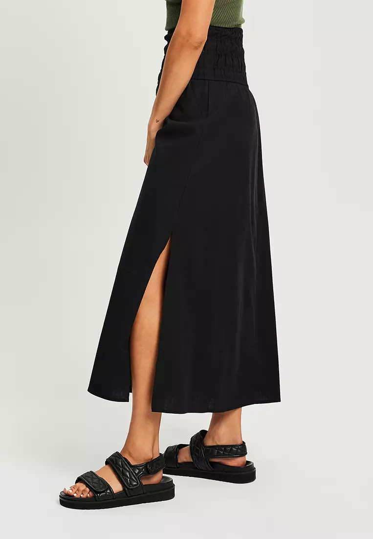 Buy Nelly Maxi Slit Skirt - Black