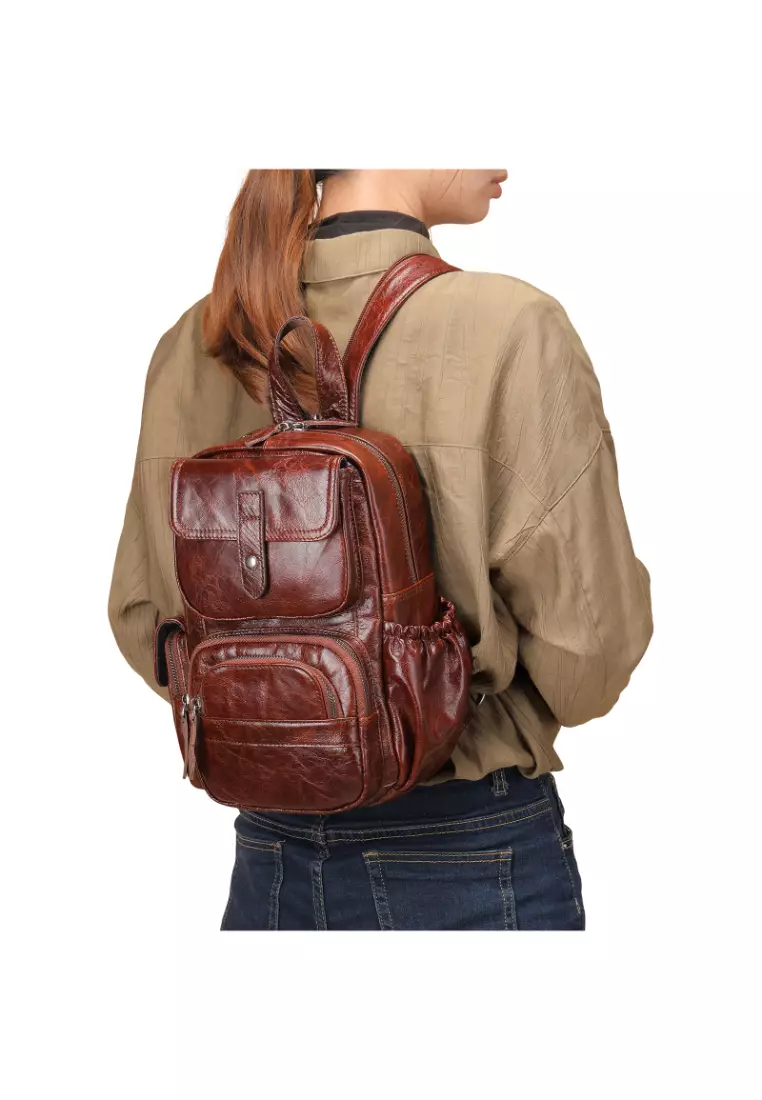 Buy Lara New Arrival Genuine Leather Messenger Bag Backpack