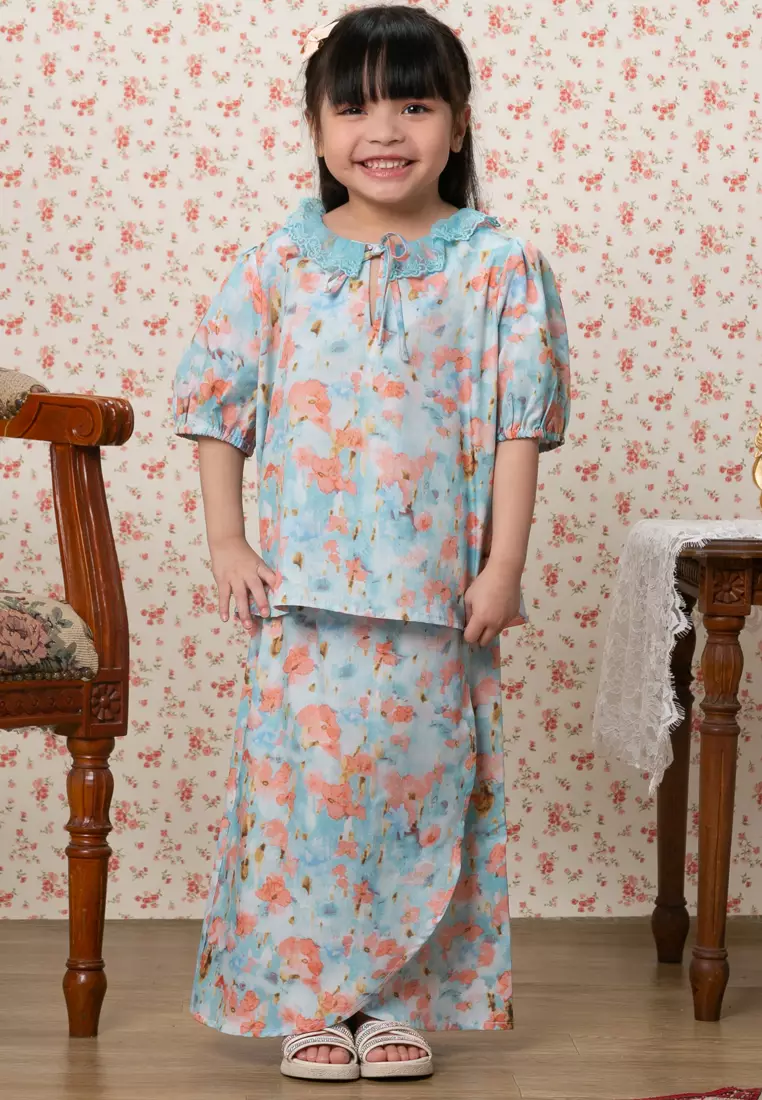 MINAH PUFF SLEEVE TOP WITH SKIRT SET