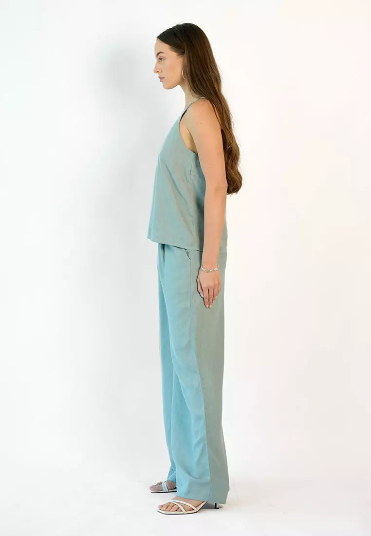 VIRGIO Linen High-Waisted Pleated Trouser