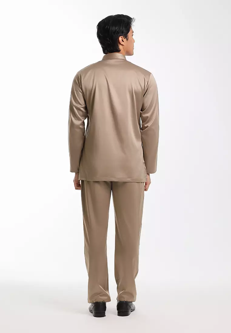 Alain Delon Baju Melayu Cekak Musang Dewasa - 19026005-82PetrifiedOakBrown