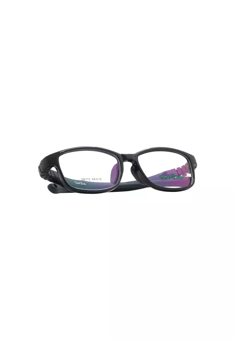 Kids Anti-Radiation Computer Eyeglasses SB115 C1 Shiny Black