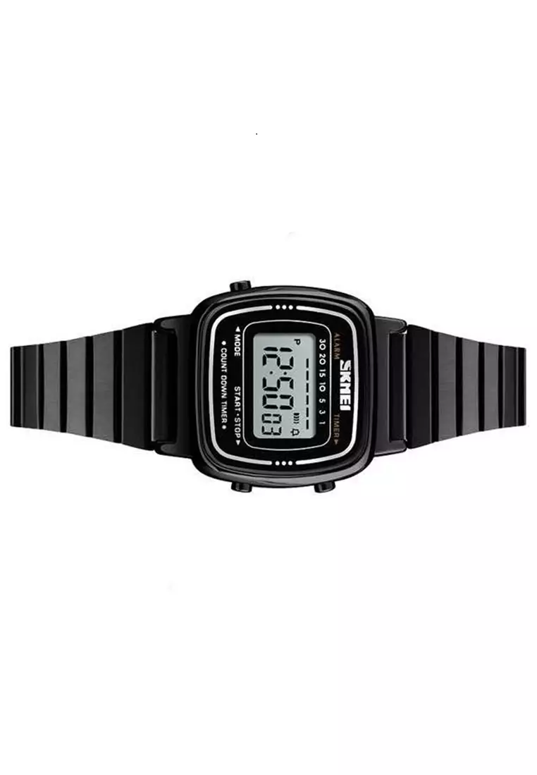 Jam Tangan Casual Digital Wanita Waterproof 50m Strap Tali Material Stainless Steel LA60 ORIGINAL