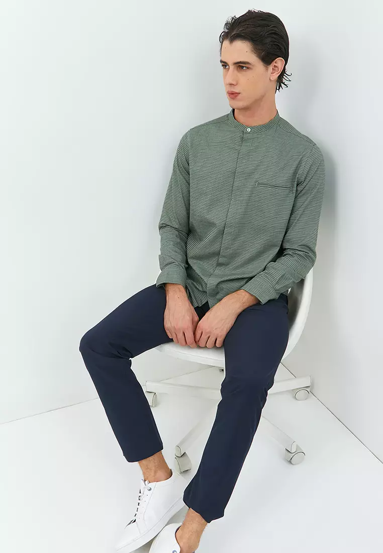 Jobb Dilkash Koko Pria Lengan Panjang Slim Fit Olive