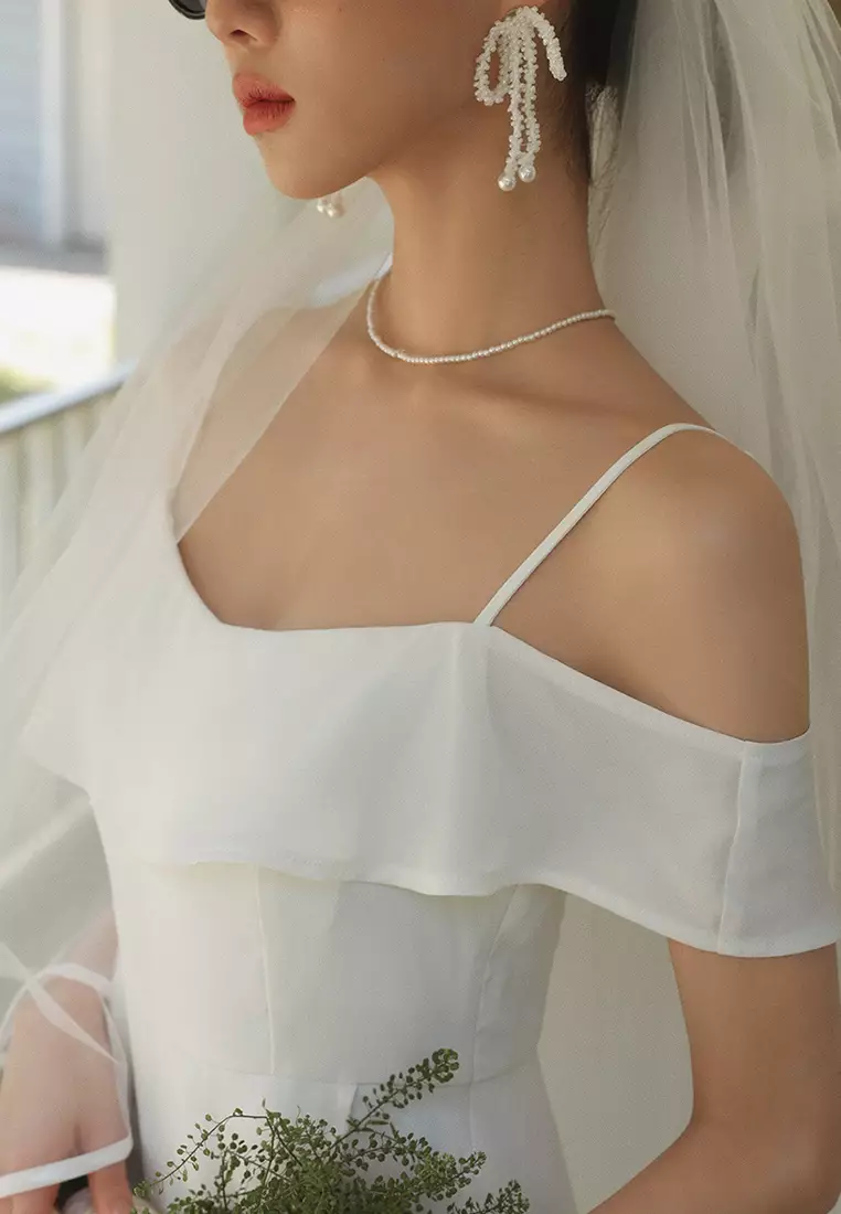 off shoulder white dress philippines Elegant Off-shoulder Tulle Wedding Dress Ball Gown With Lace Appliques Item  Code: BO8214