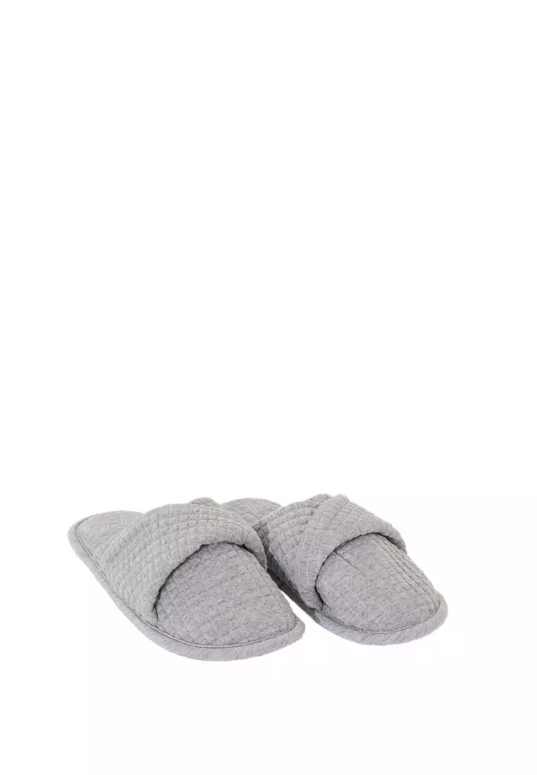Grey Padded Slippers